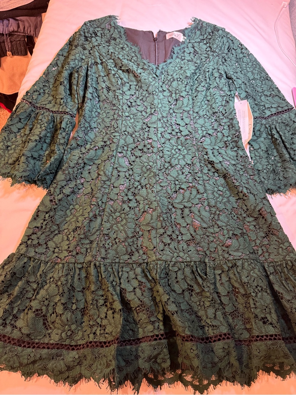 Nordstrom Dark Green Lace Dress